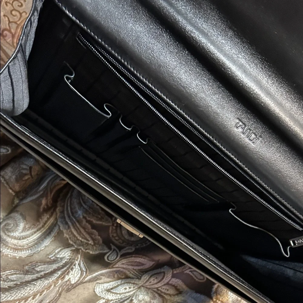 Elegant Black Leather Briefcase for Men